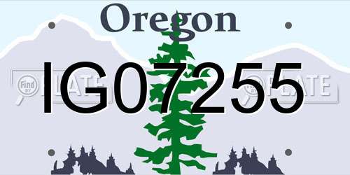 IG07255 Oregon License Plate