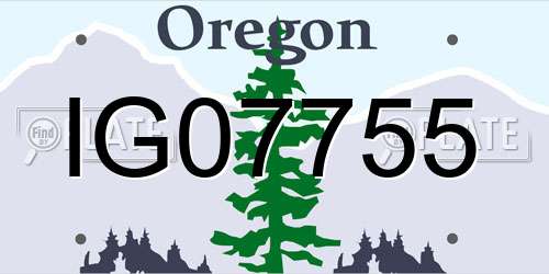IG07755 Oregon License Plate
