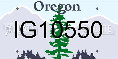 IG10550 Oregon License Plate