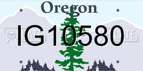 IG10580 Oregon License Plate