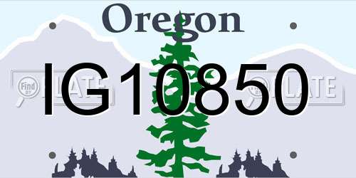 IG10850 Oregon License Plate