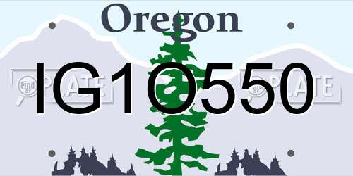 IG1O550 Oregon License Plate
