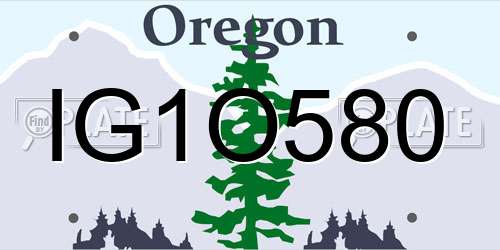 IG1O580 Oregon License Plate