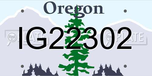 IG22302 Oregon License Plate
