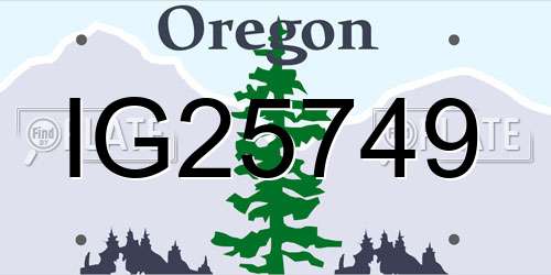 IG25749 Oregon License Plate