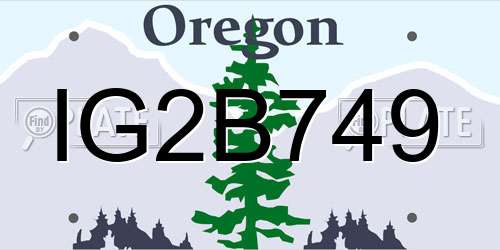 IG2B749 Oregon License Plate