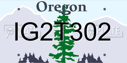 IG2T302 Oregon License Plate