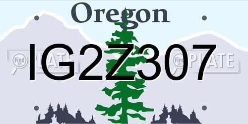 IG2Z307 Oregon License Plate