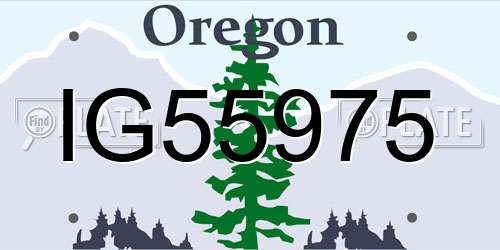 IG55975 Oregon License Plate