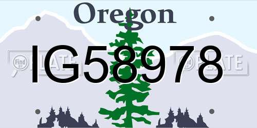 IG58978 Oregon License Plate