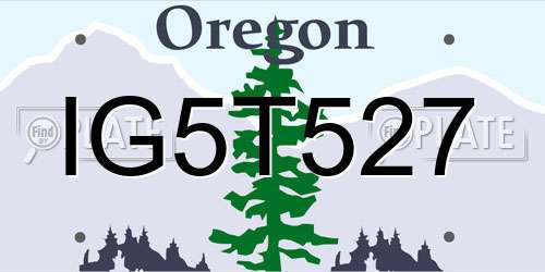 IG5T527 Oregon License Plate