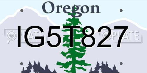 IG5T827 Oregon License Plate