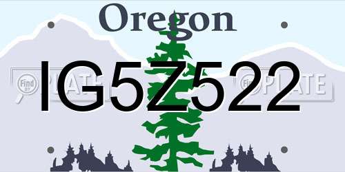 IG5Z522 Oregon License Plate