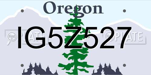 IG5Z527 Oregon License Plate