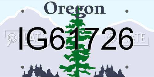 IG61726 Oregon License Plate