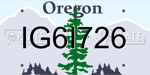 IG6I726 Oregon License Plate