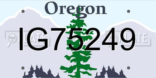 IG75249 Oregon License Plate