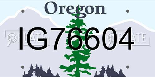 IG76604 Oregon License Plate