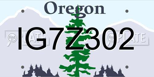 IG7Z302 Oregon License Plate