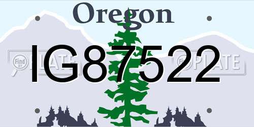 IG87522 Oregon License Plate