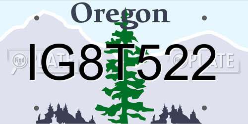 IG8T522 Oregon License Plate