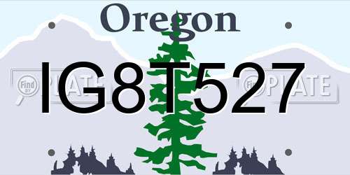 IG8T527 Oregon License Plate