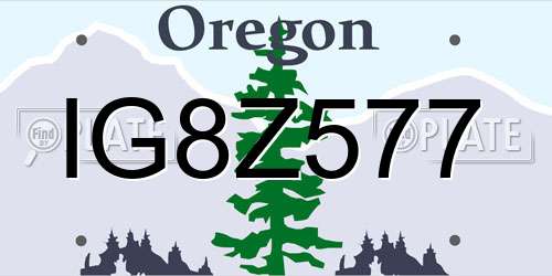 IG8Z577 Oregon License Plate