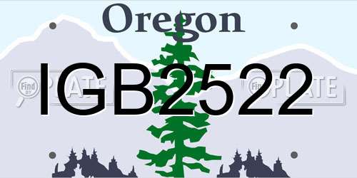IGB2522 Oregon License Plate