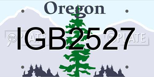 IGB2527 Oregon License Plate