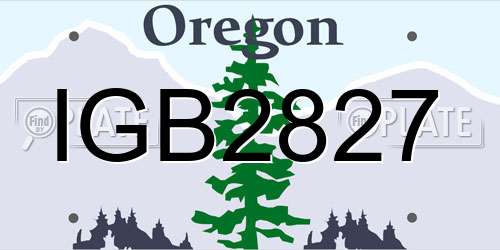 IGB2827 Oregon License Plate