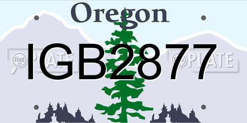 IGB2877 Oregon License Plate