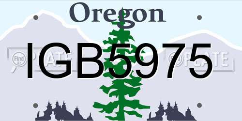 IGB5975 Oregon License Plate