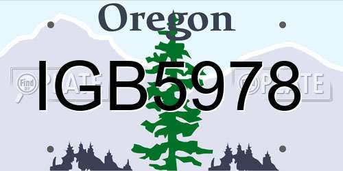 IGB5978 Oregon License Plate