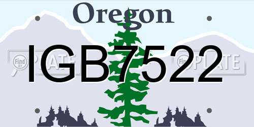 IGB7522 Oregon License Plate