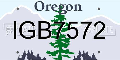 IGB7572 Oregon License Plate