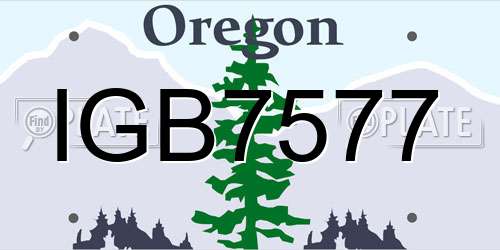 IGB7577 Oregon License Plate