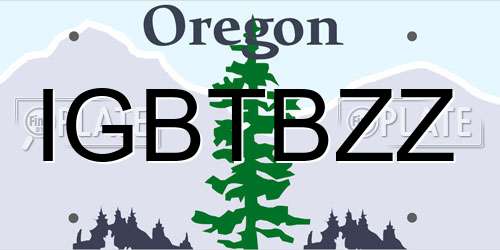 IGBTBZZ Oregon License Plate
