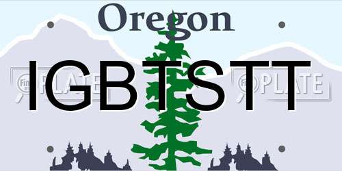 IGBTSTT Oregon License Plate