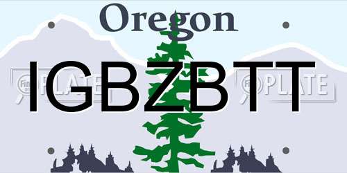 IGBZBTT Oregon License Plate