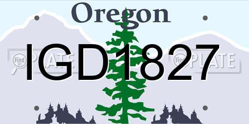 IGD1827 Oregon License Plate