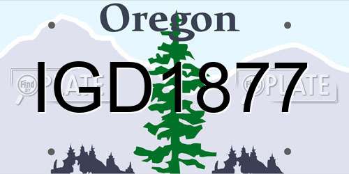 IGD1877 Oregon License Plate