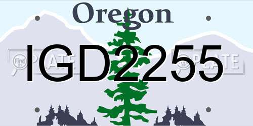 IGD2255 Oregon License Plate