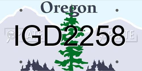 IGD2258 Oregon License Plate