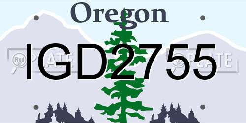 IGD2755 Oregon License Plate
