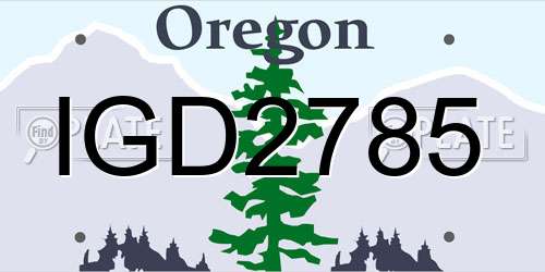 IGD2785 Oregon License Plate