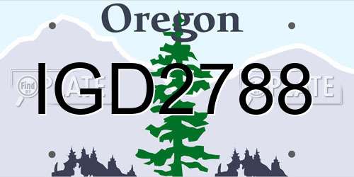 IGD2788 Oregon License Plate