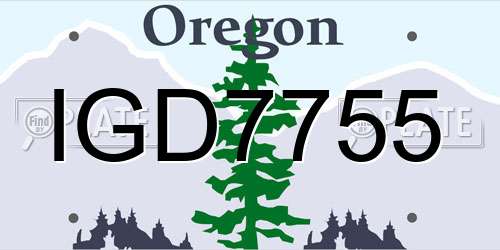 IGD7755 Oregon License Plate