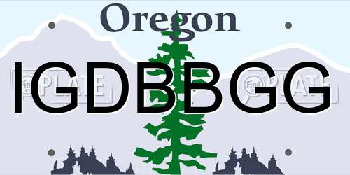 IGDBBGG Oregon License Plate