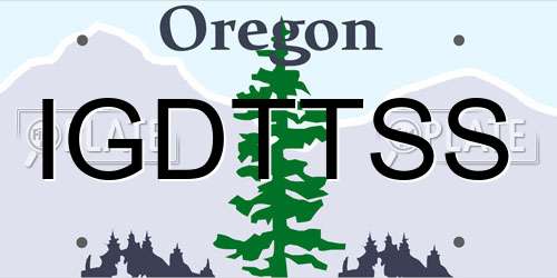 IGDTTSS Oregon License Plate