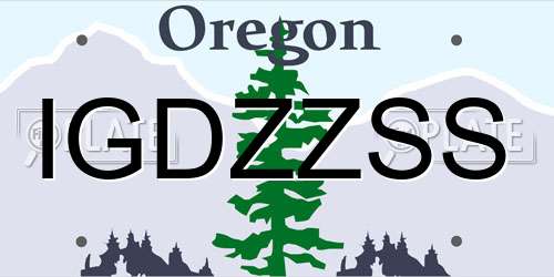 IGDZZSS Oregon License Plate